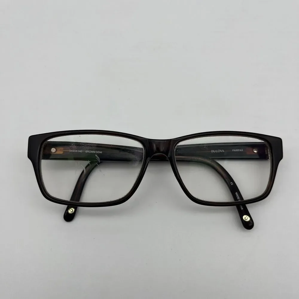 Bulova Eyeglasses Frames FAIRFAX BROWN DEMI Tortoise Rectangular 54-14-140